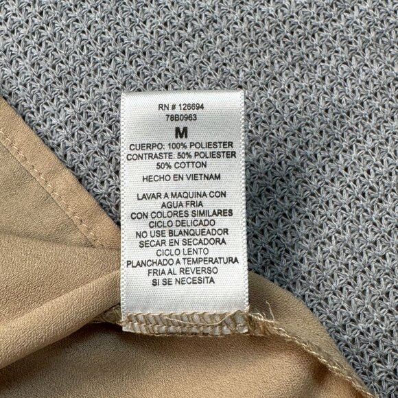 Not Forever Semi-Sheer Beige Lace Accent Sleeveless Blouse Lightweight Size M - Picture 12 of 12